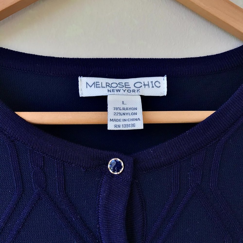 MELROSE CHIC New York Button Down Pattern Sweater - Picture 4 of 4